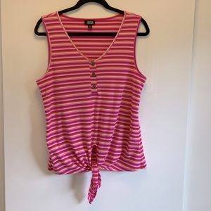 a.n.a. Striped tank top with button design size L